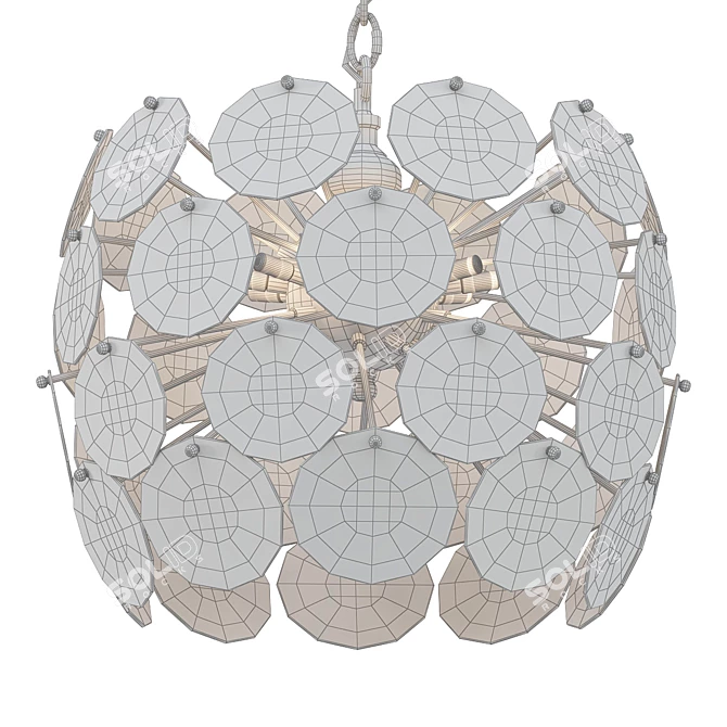 Sputnik Glass Lenz Chandelier 3D model image 2