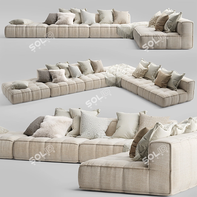 Uniqwa Denver Natural Sofa 3D model image 1