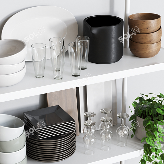  Versatile Kitchen Accessories Set 3D model image 3