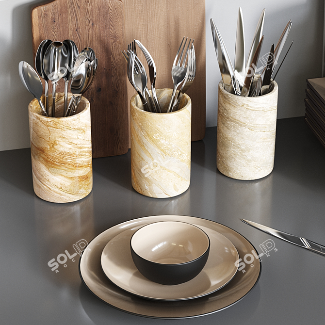  Versatile Kitchen Accessories Set 3D model image 5