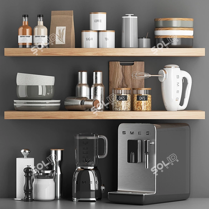 Versatile 3D Kitchen Accessories Bundle 3D model image 1