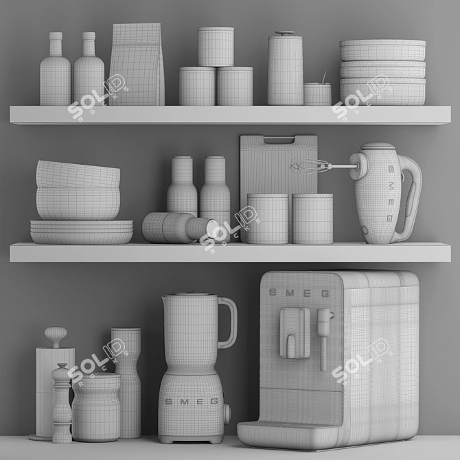 Versatile 3D Kitchen Accessories Bundle 3D model image 5