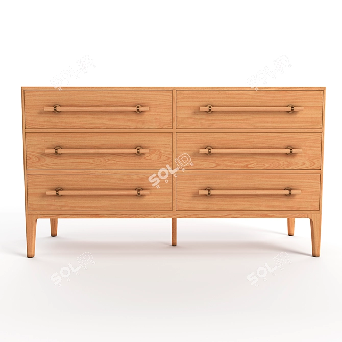 Modern 3D Linnea Drawer Dresser 3D model image 2