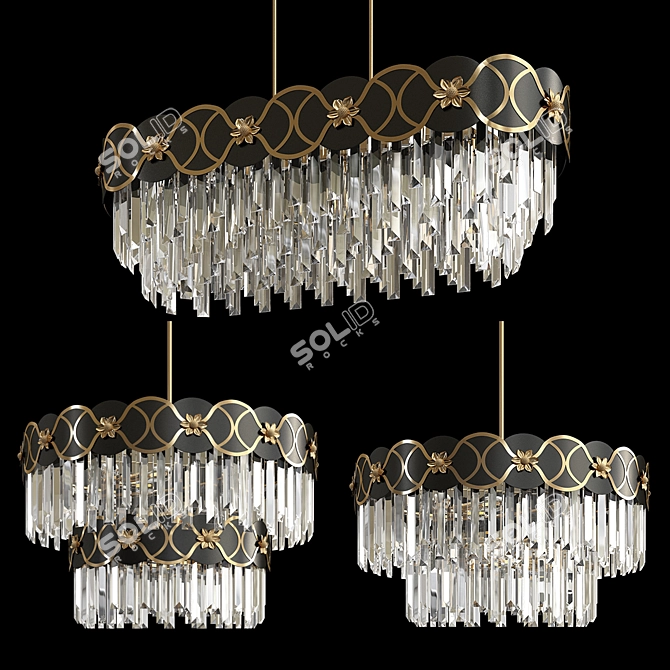 Luxury LED Crystal Chandelier 3D model image 1