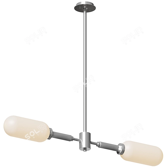 Urban Industrial Cylinder Pendant Light 3D model image 2