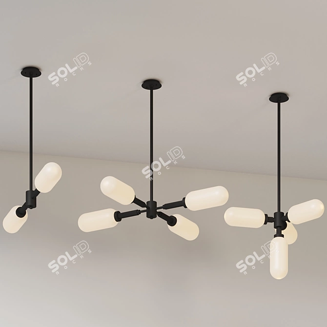 Urban Industrial Cylinder Pendant Light 3D model image 5