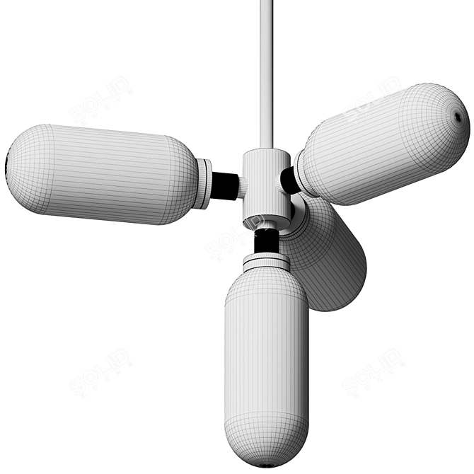 Urban Industrial Cylinder Pendant Light 3D model image 6