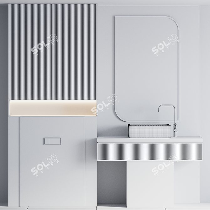 Modern Bathroom Furniture Set 3D model image 5