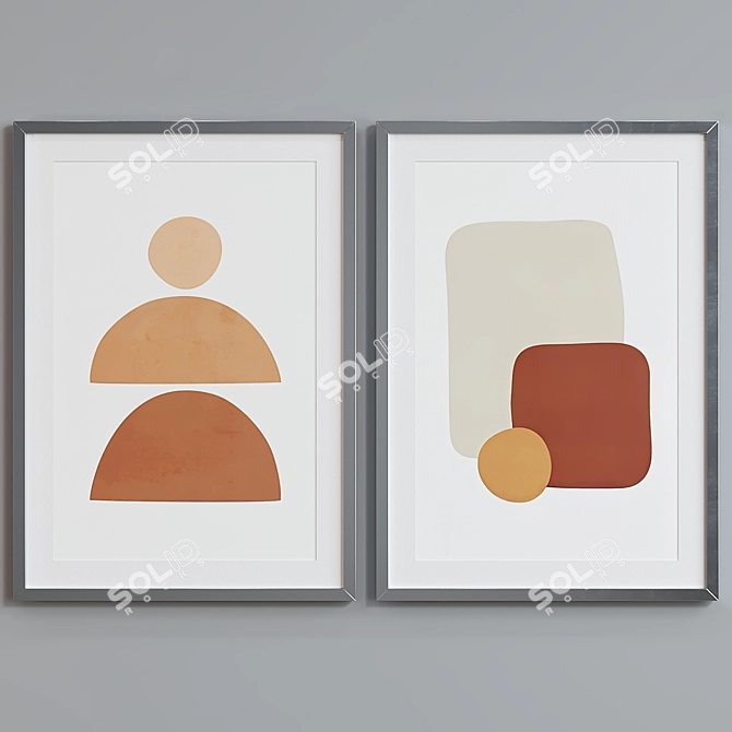 Modern Abstract Picture Frame Set 3D model image 5