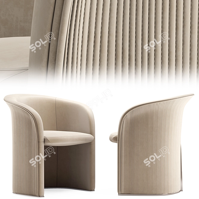 Elegant Visionnaire Carmen Padded Chair 3D model image 2