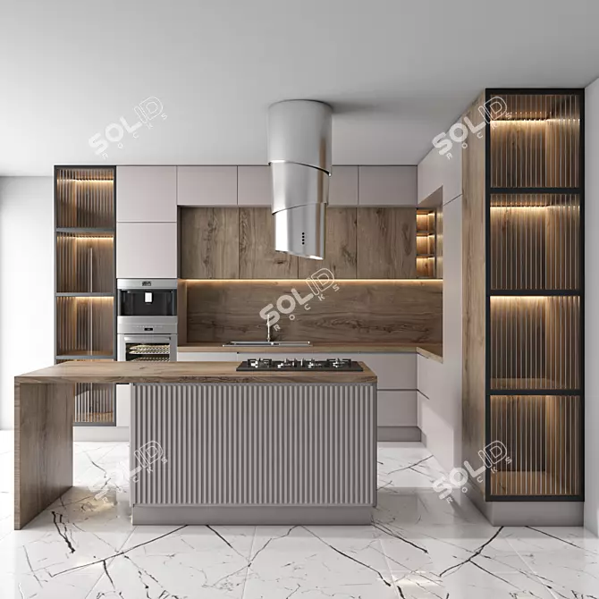 Kitchen Set 3DS Max 2015 3D model image 1