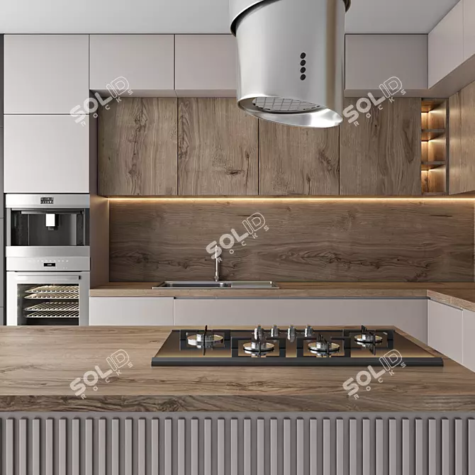 Kitchen Set 3DS Max 2015 3D model image 3