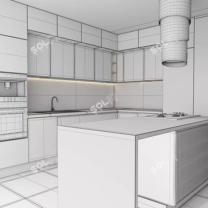 Kitchen Set 3DS Max 2015 3D model image 4