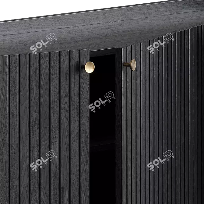 Halifax Black Sideboard Metal Legs 3D model image 4