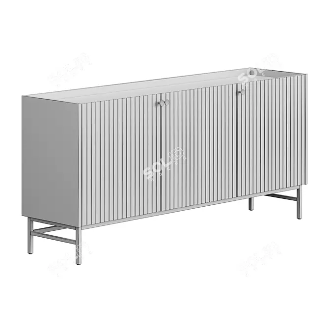 Halifax Black Sideboard Metal Legs 3D model image 10
