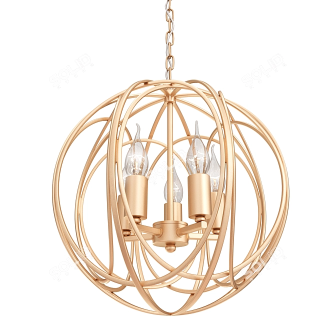 Metal Cage Chandelier Light 3D model image 1