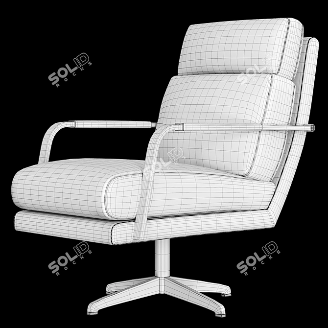 Modern Alisa-Apricot Swivel Armchair. 3D model image 2