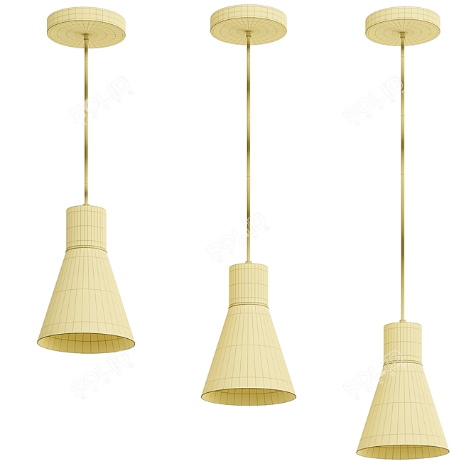 Sleek Cone Pendant Light 3D model image 2