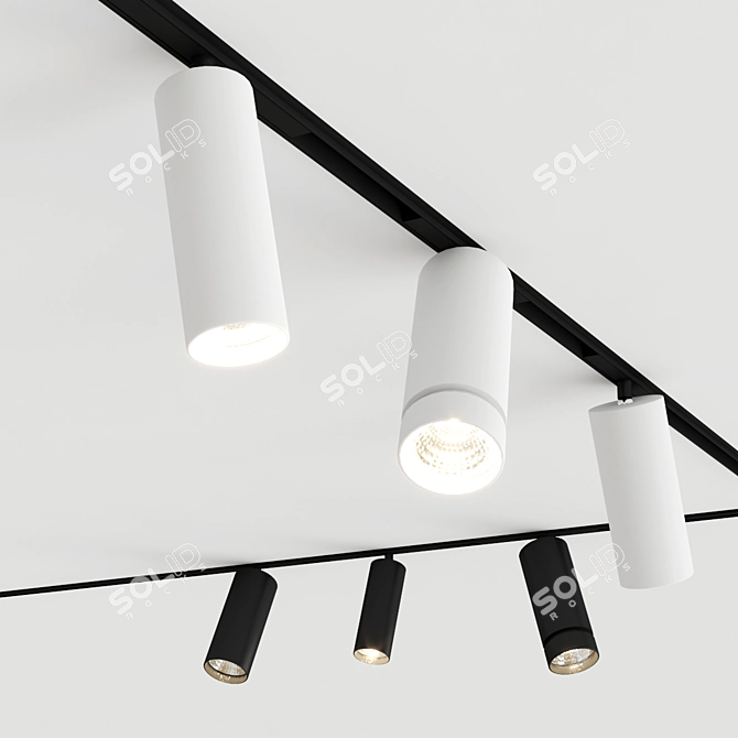 Architectural LED Recessed Track Light 3D model image 1