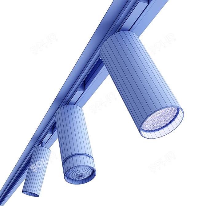 Architectural LED Recessed Track Light 3D model image 3