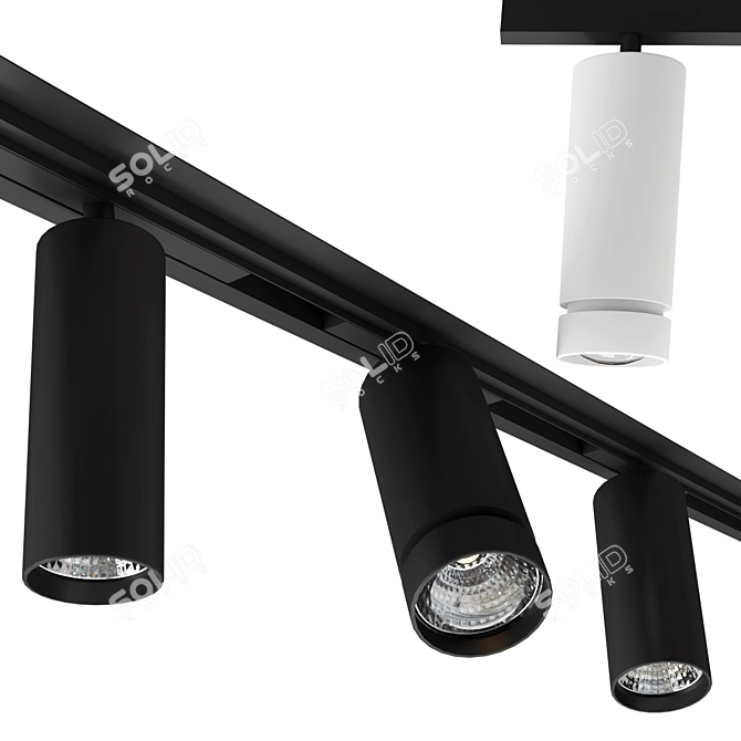 Architectural LED Recessed Track Light 3D model image 4