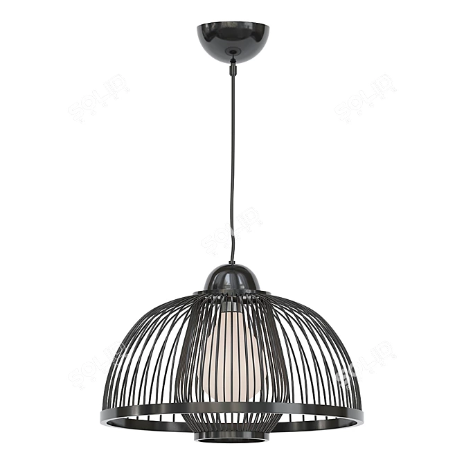 Bamboo Pendant Light Fixture 3D model image 1