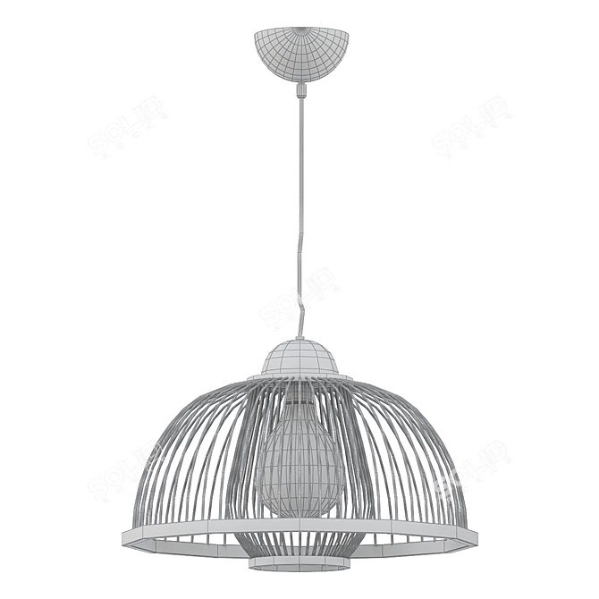 Bamboo Pendant Light Fixture 3D model image 2