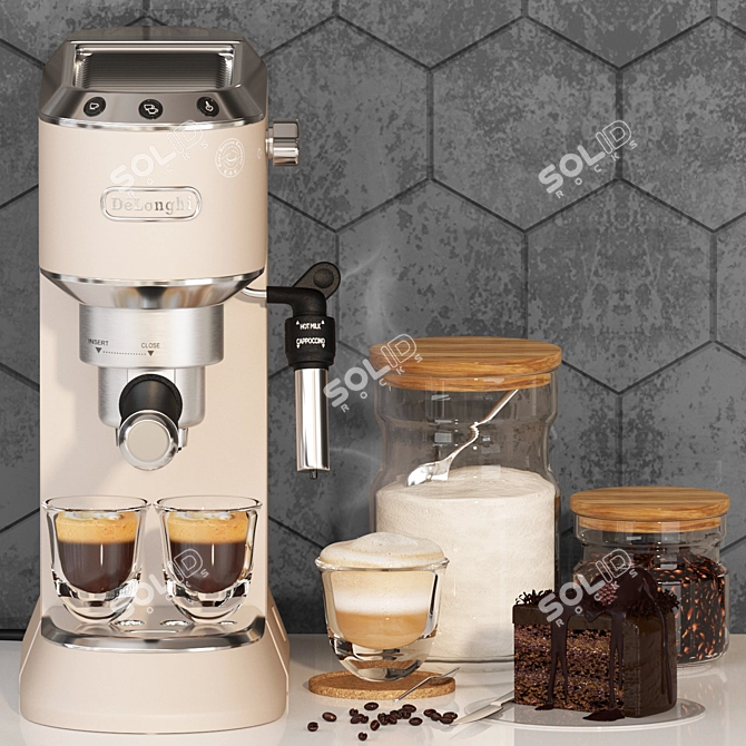 Sleek 2015 DeLonghi Coffee Machine 3D model image 2