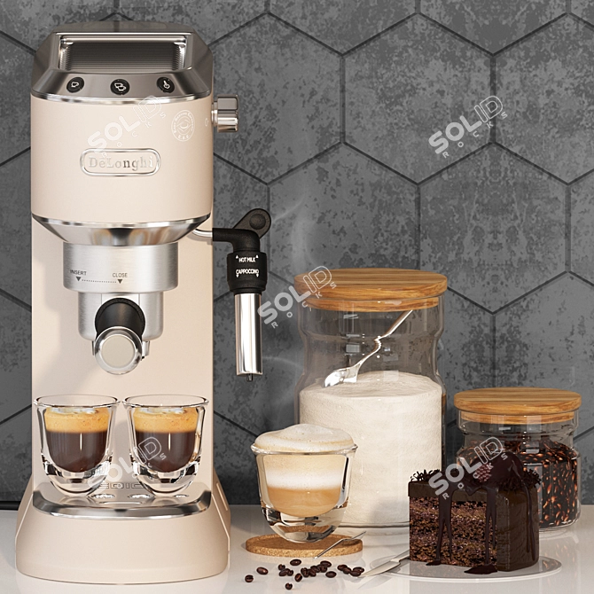 Sleek 2015 DeLonghi Coffee Machine 3D model image 9