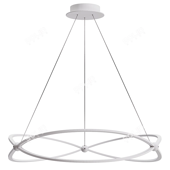 Ethereal Gold LED Ring Chandelier 3D model image 3