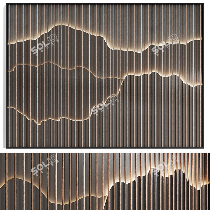 Decorative Wall Panel Set 3D model image 1