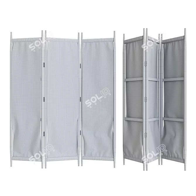 Cotton Canvas Tri-fold Screen 3D model image 3