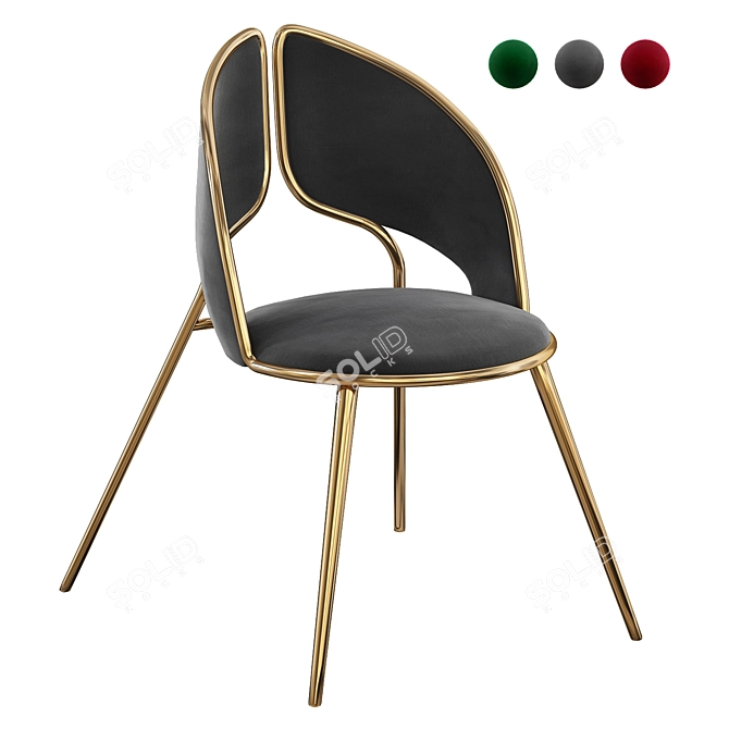 Luxury Golden Chair 2015 Edition 3D model image 2