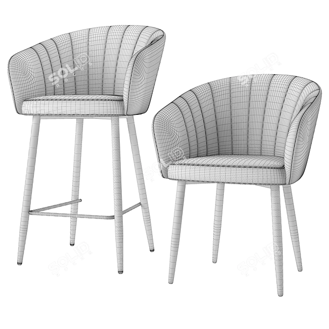 Garda Semi-Bar Stool Set 3D model image 4