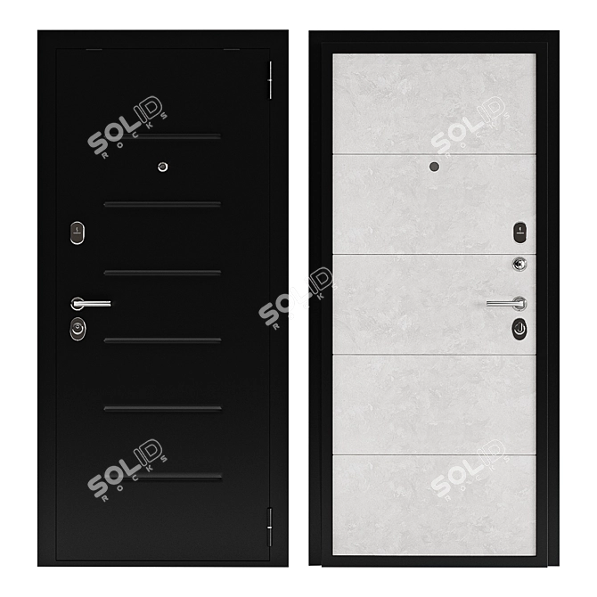 Born Metal Entrance Door 3D model image 2