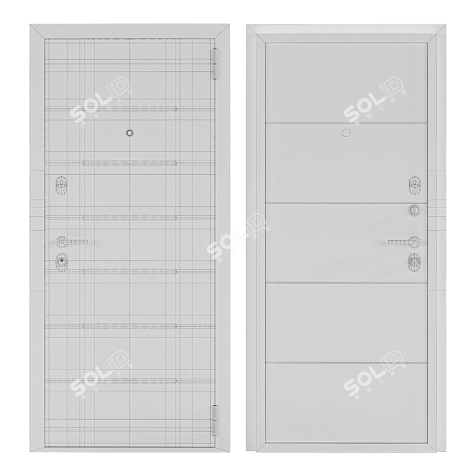 Born Metal Entrance Door 3D model image 4