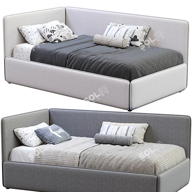 Modern Single Bed by Bonaldo 3D model image 2