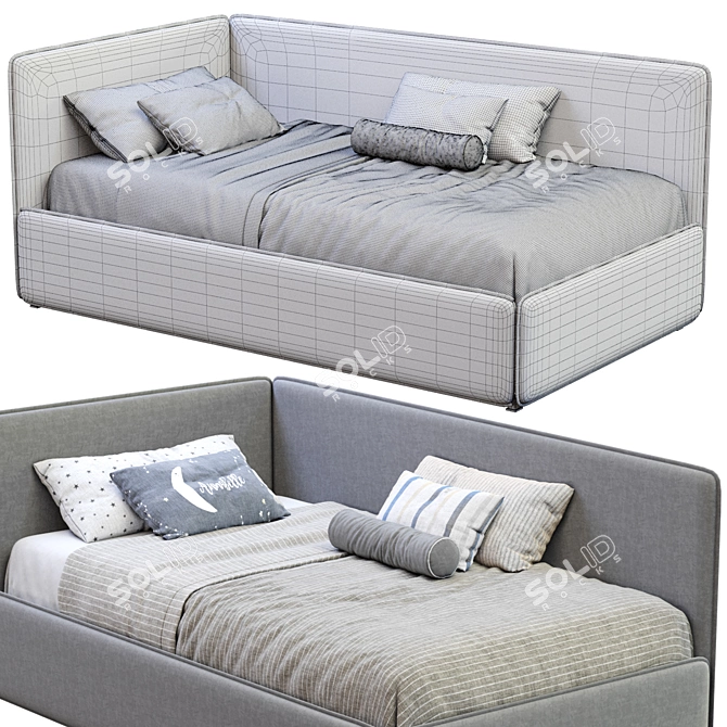 Modern Single Bed by Bonaldo 3D model image 4