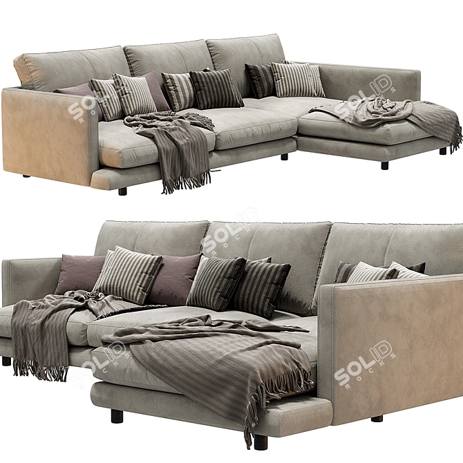 Elegant Flexform Long Island Chaise 3D model image 2