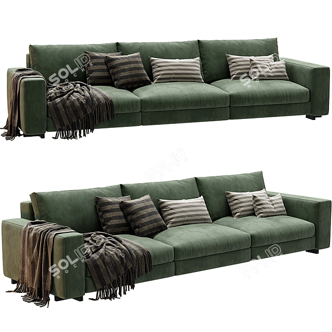 Modern Turner 3-Seat Sofa Renderized 3D model image 3
