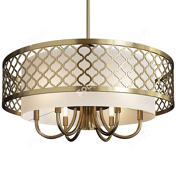 Elegance Defined: Livex Gold Chandelier 3D model image 1