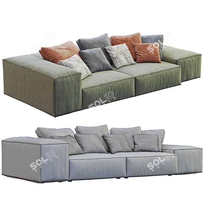 Modern Modular Sofa Living Divani 3D model image 5