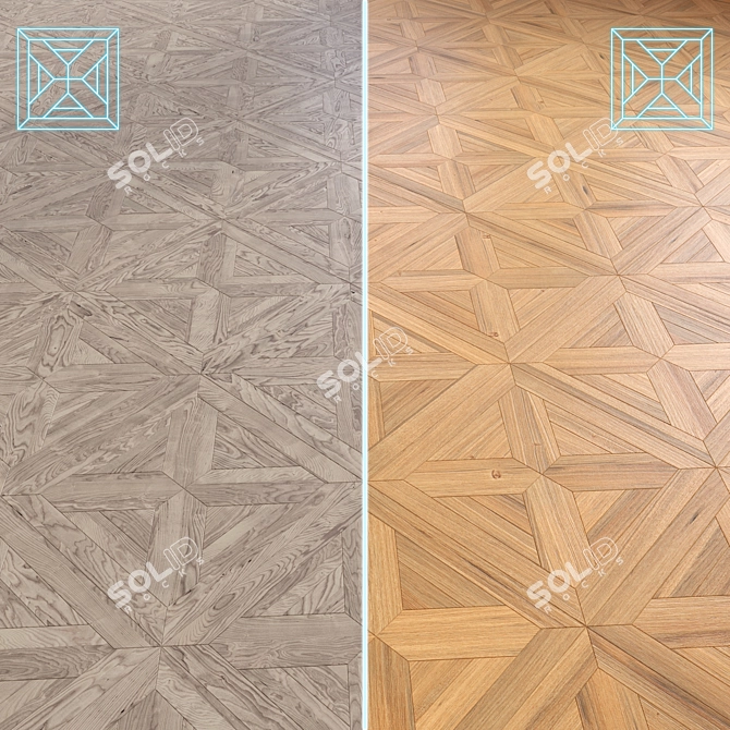 Wooden Floor 3D Model Kit 3D model image 1