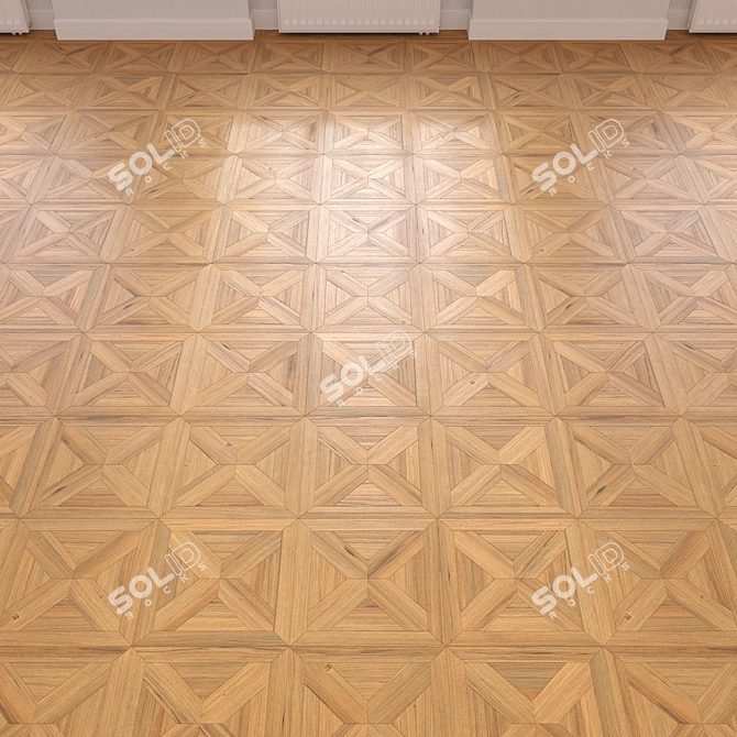 Wooden Floor 3D Model Kit 3D model image 3