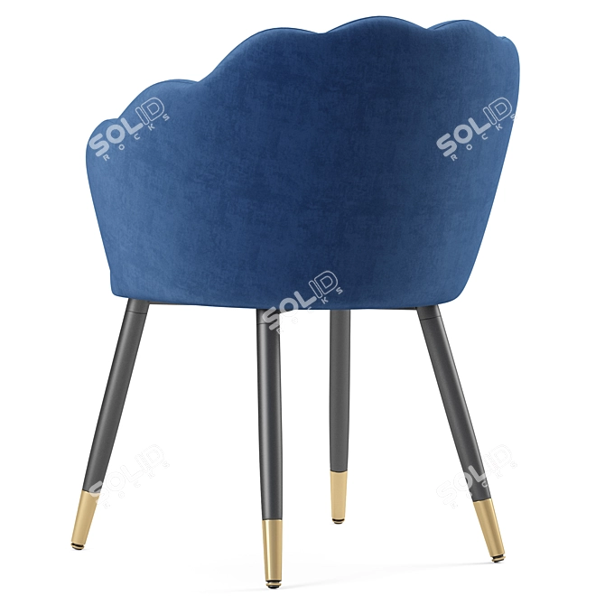 Luxury Velvet Dining Chair Gold 3D model image 4