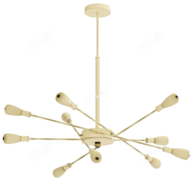 Contemporary Linear Chandelier 10 Light 3D model image 3