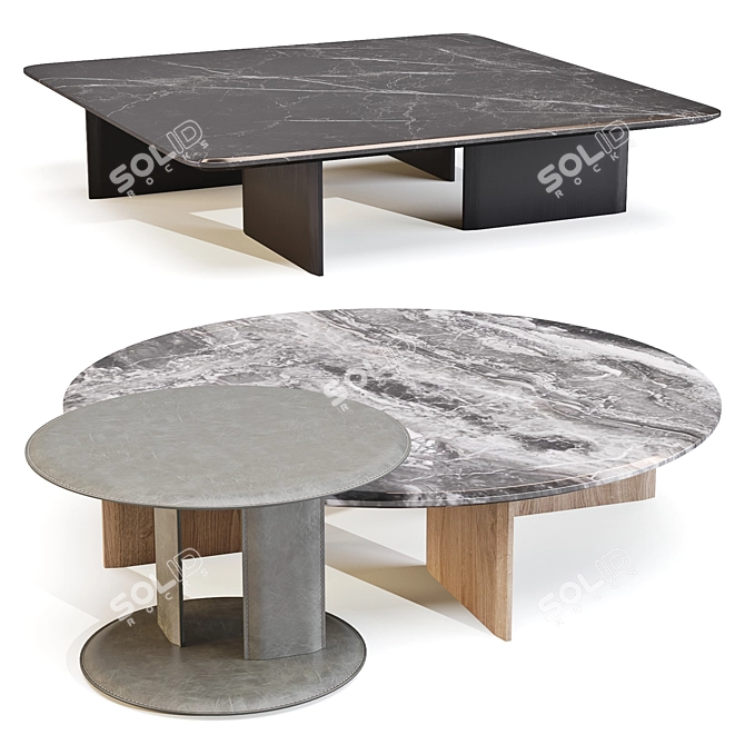 Poliform Mush Coffee Tables Set 3D model image 1