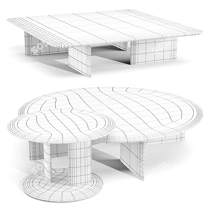Poliform Mush Coffee Tables Set 3D model image 3