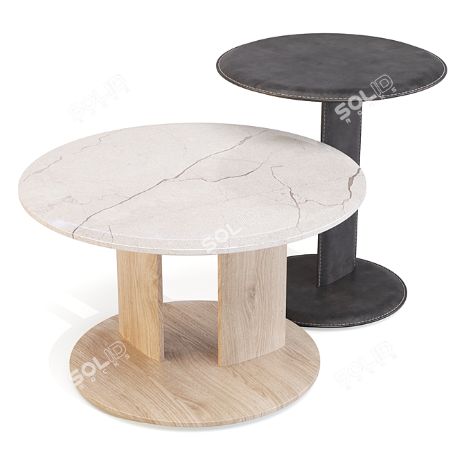 Elegant Poliform Mush Coffee Set 3D model image 2