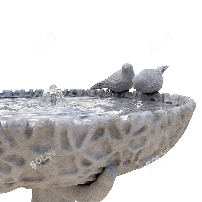 Geometry Spline Bird Bath Fountain 3D model image 2